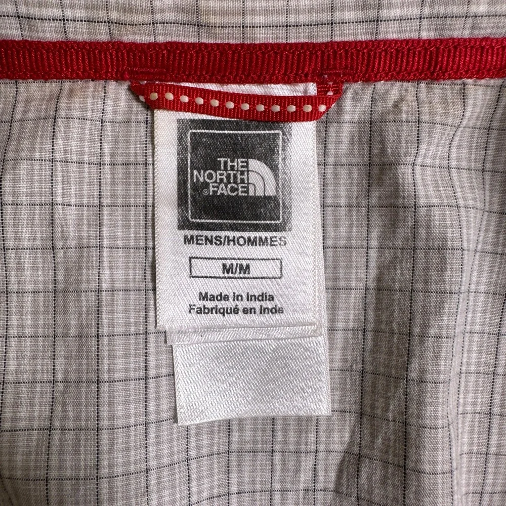 The North Face Mens Grey White Micro Grid Cotton Short Sleeve Button Down M